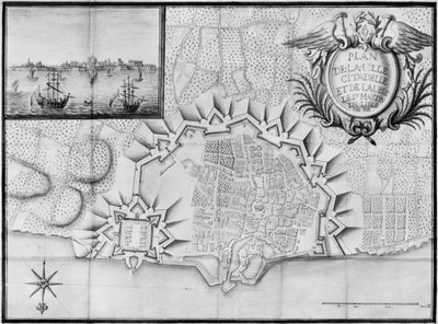 Plan de la ville et de la citadelle de Saint-Martin-de-Ré, Île de Ré - French School